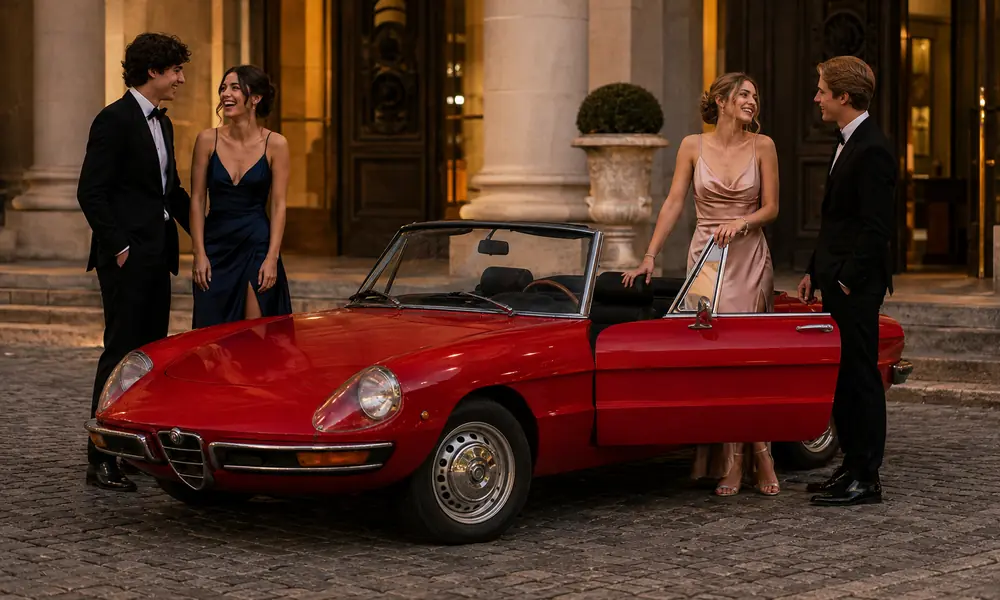 Maturanti oko crvene Alfe Spider